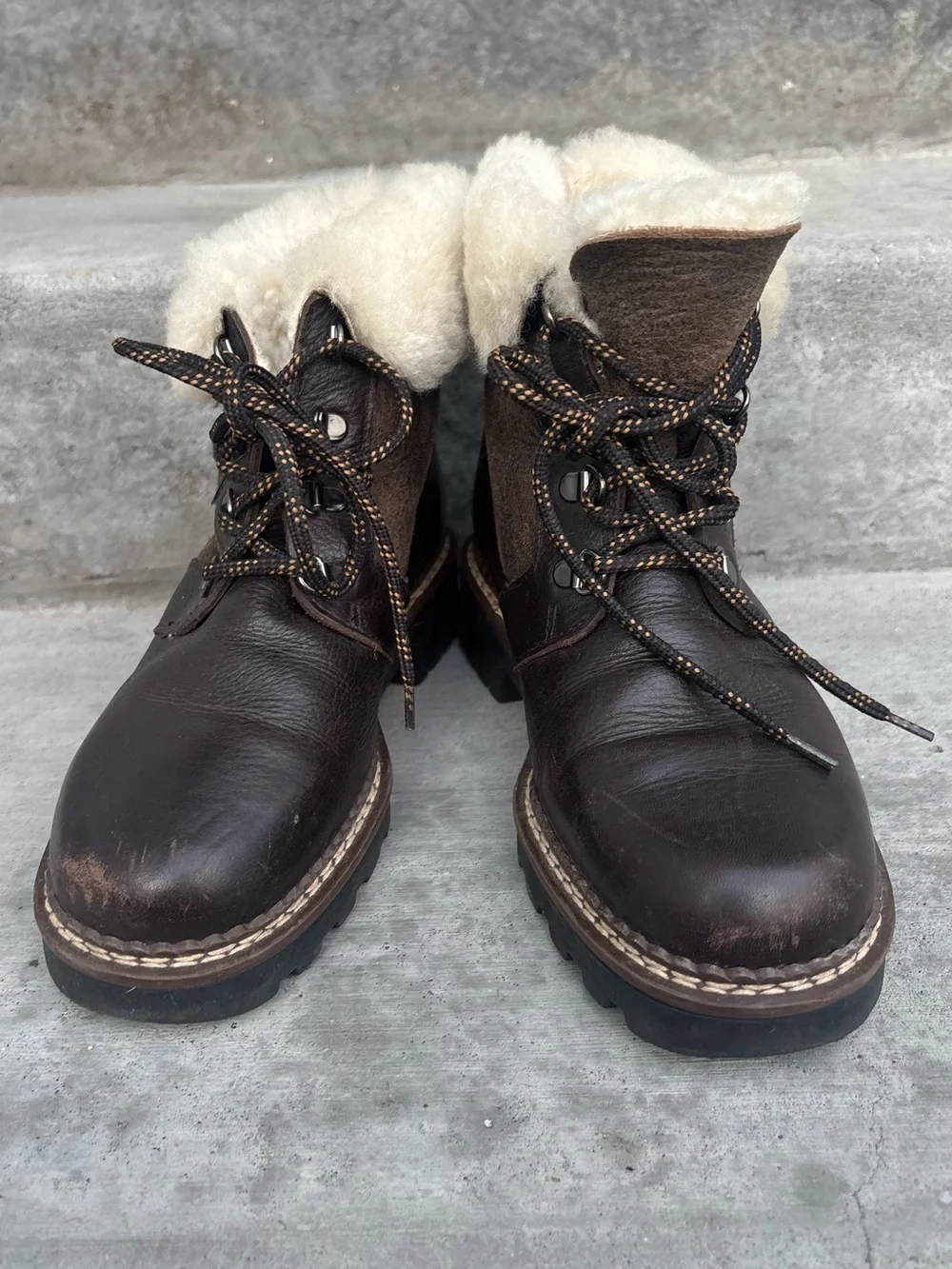 Blondo Shearling Lined Leather Winter Boots Brown Women’s 6